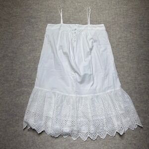 Loft Beach White Eyelet‎ Sundress Button Front Sleeveless XS Relaxed Dress